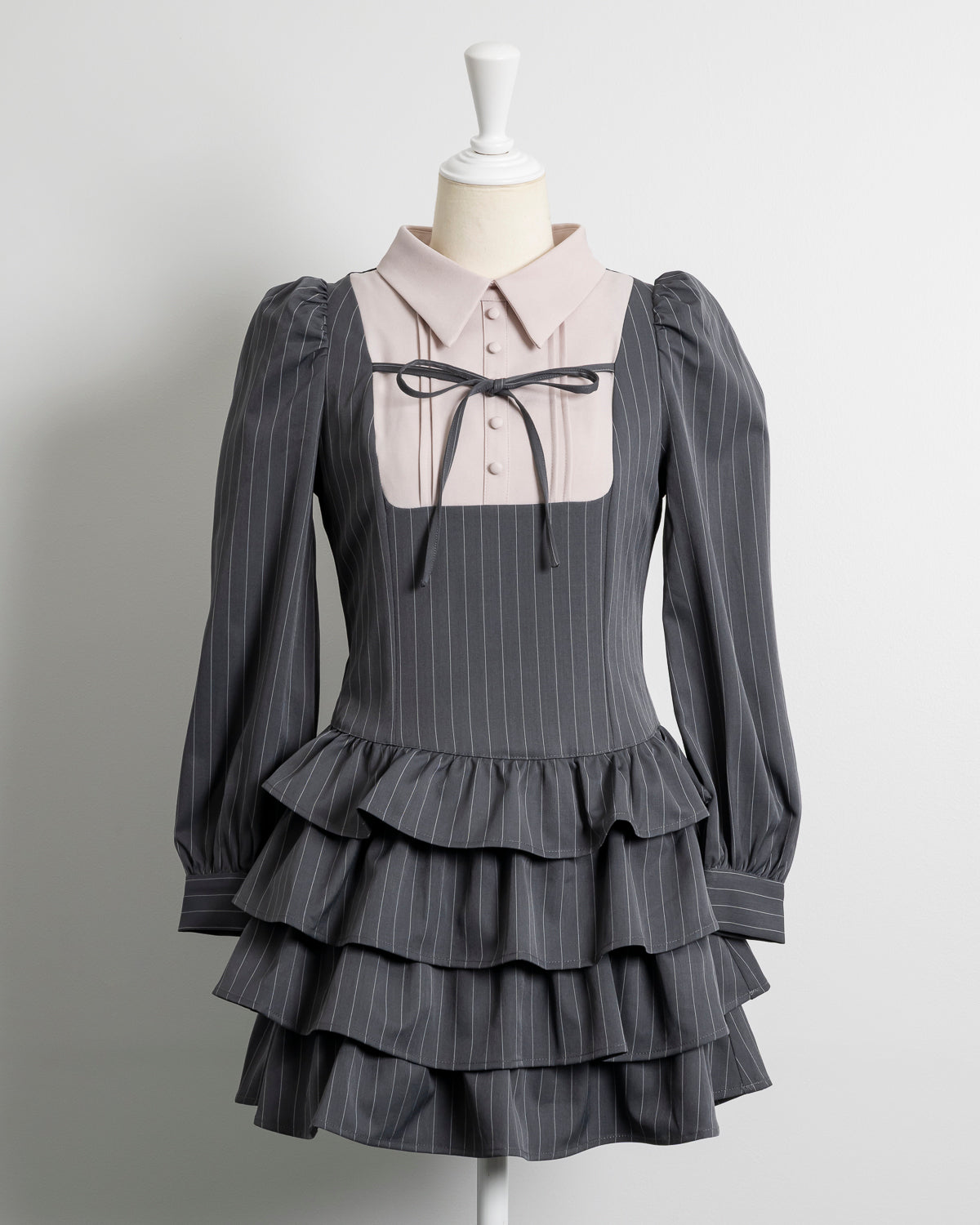 ヨーク切り替えティアードミニワンピース – pium