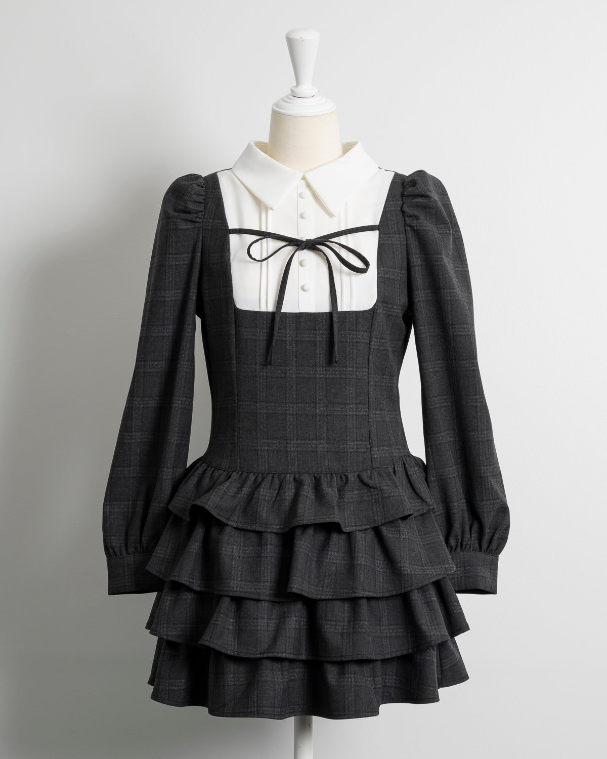 ヨーク切り替えティアードミニワンピース – pium