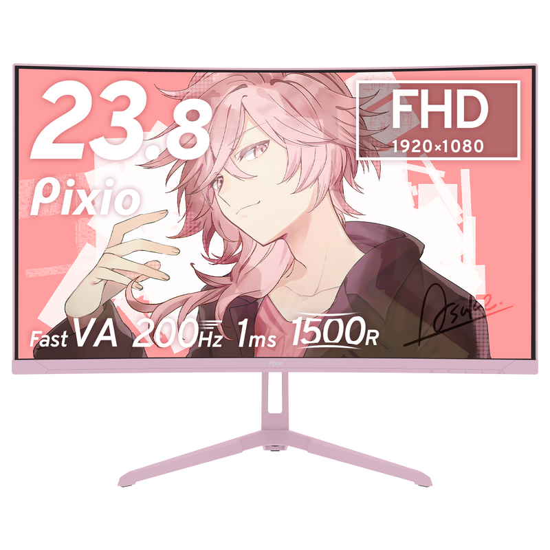 PXC248WAVEK / パステルピンク | 23.8インチ 200Hz FHD FastVA 湾曲