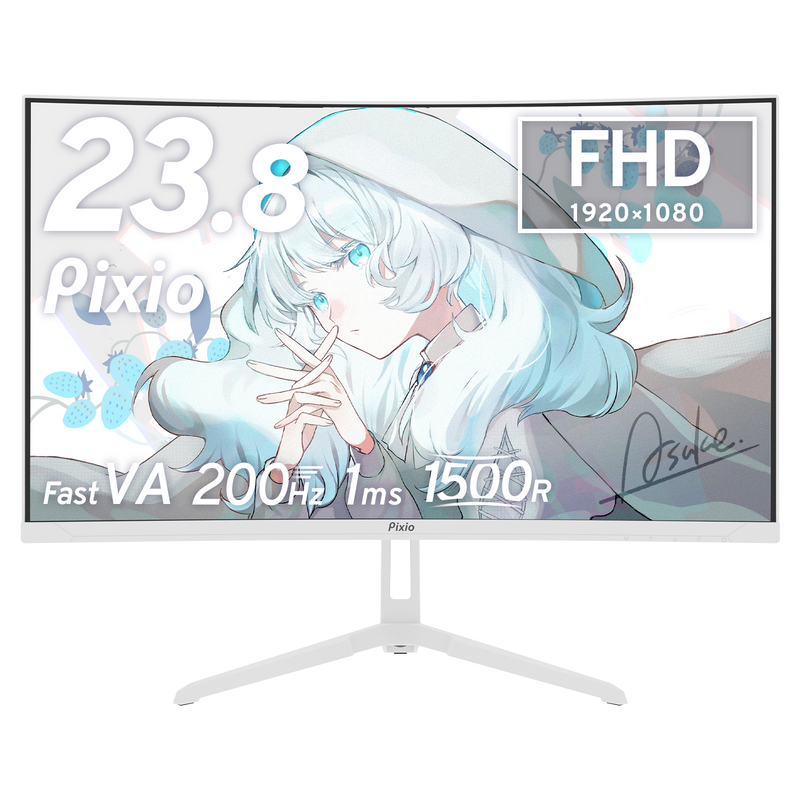 PXC248WAVEW / ホワイト | 23.8インチ 200Hz FHD FastVA 湾曲