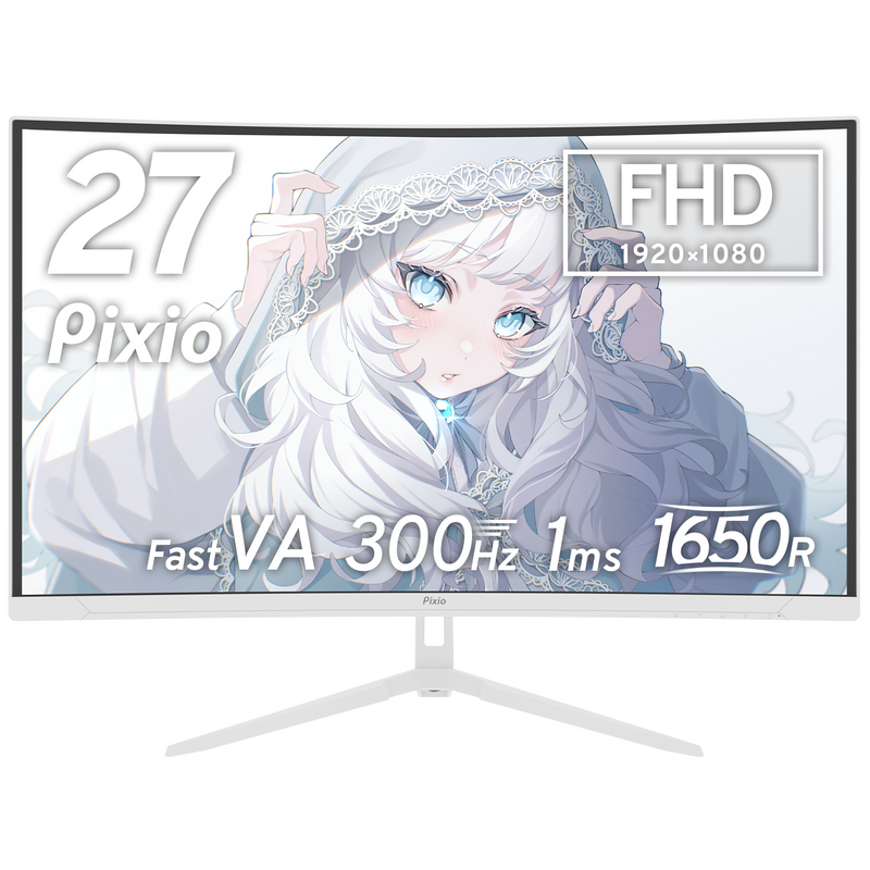 PXC279WAVEW / ホワイト| 27インチ 300Hz FHD Fast VA 湾曲ゲーミング