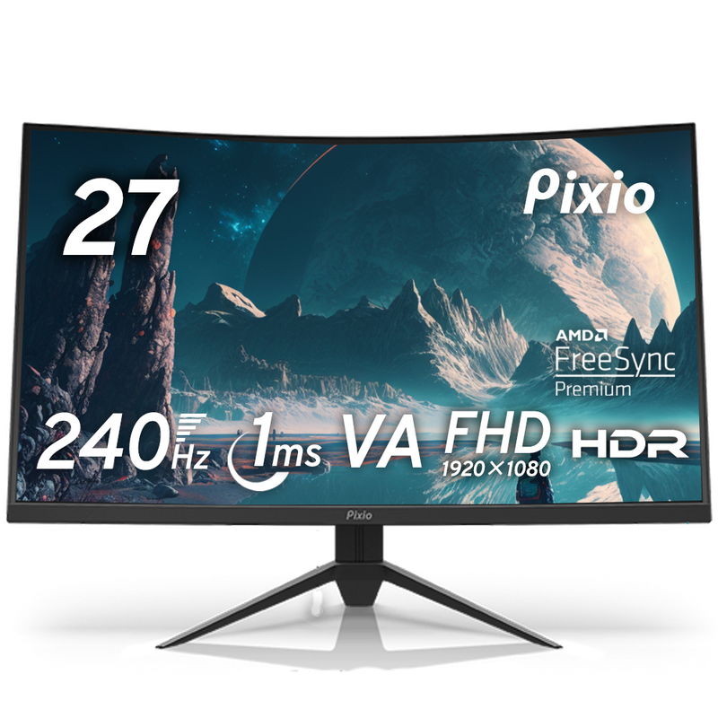 PXC279 | 27インチ 240Hz FHD VA 湾曲ゲーミングモニター | Pixio
