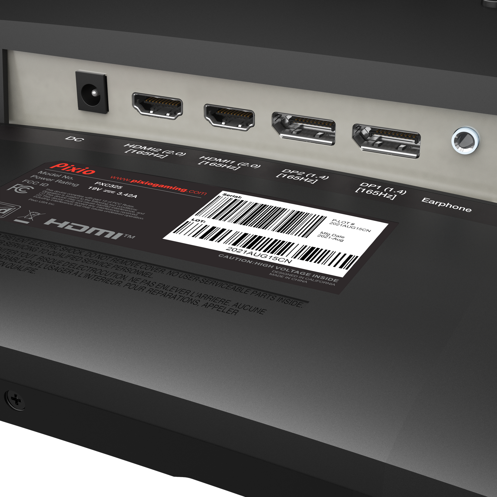 PXC325 | 31.5インチ 165Hz FHD VA 湾曲ゲーミングモニター | Pixio