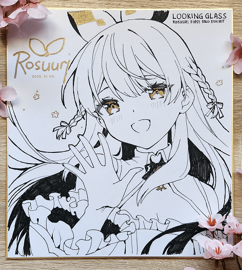 手書きイラスト（直筆）色紙 / FLOWERCHILD 手書きイラスト（直筆