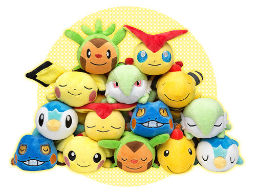ポケモンくったりぬいぐるみ、ポッチャマ、ビクティニ、ハリマロン