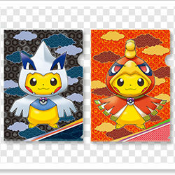 ルギア」「ホウオウ」のポンチョ姿のピカチュウのグッズが登場