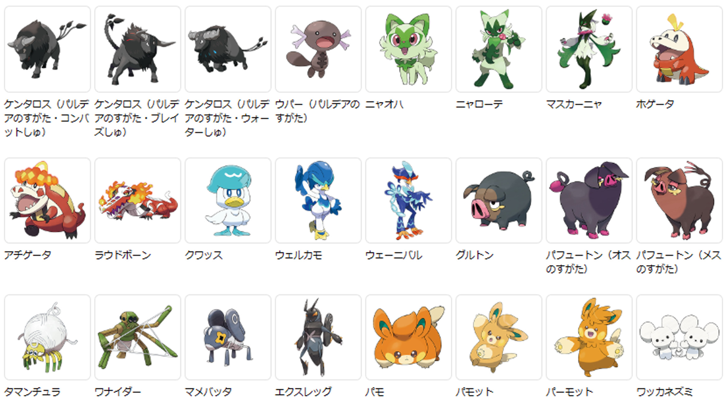 ポケモン スカーレット バイオレット、新ポケモン公式イラスト