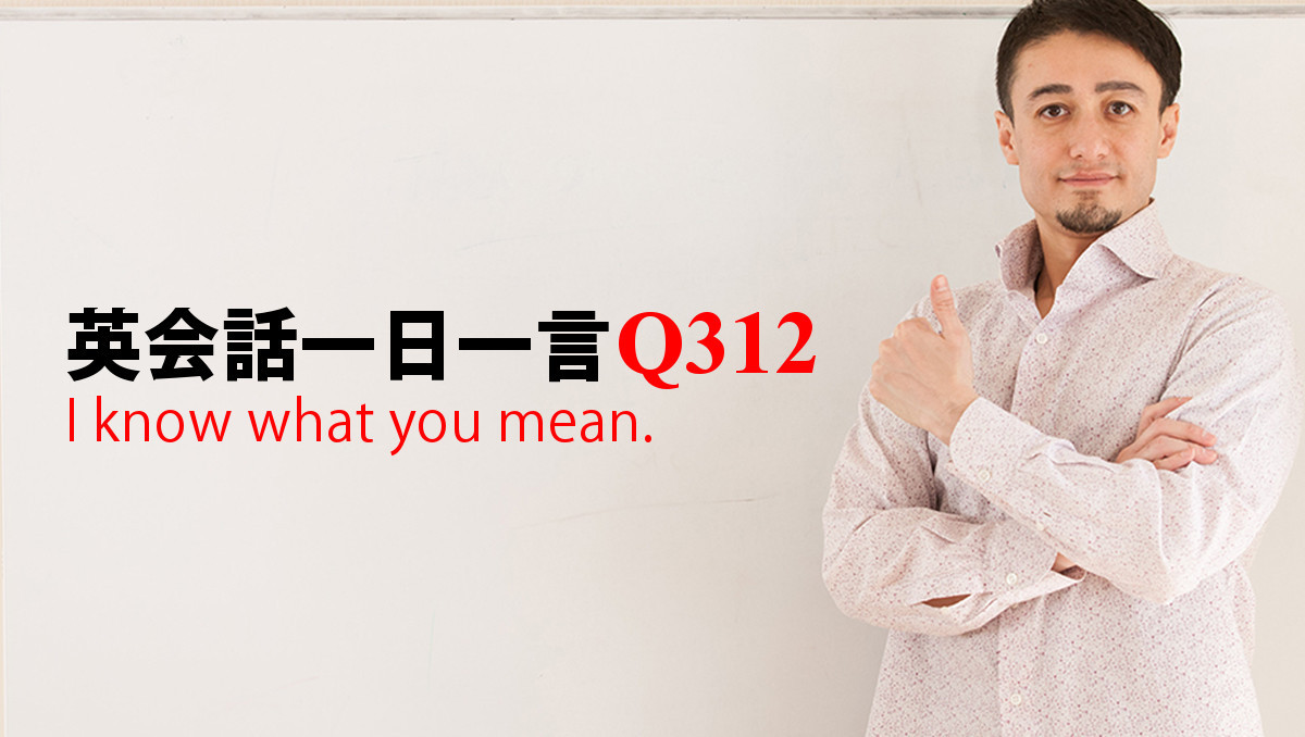 英会話一日一言【Q312】I know what you mean.