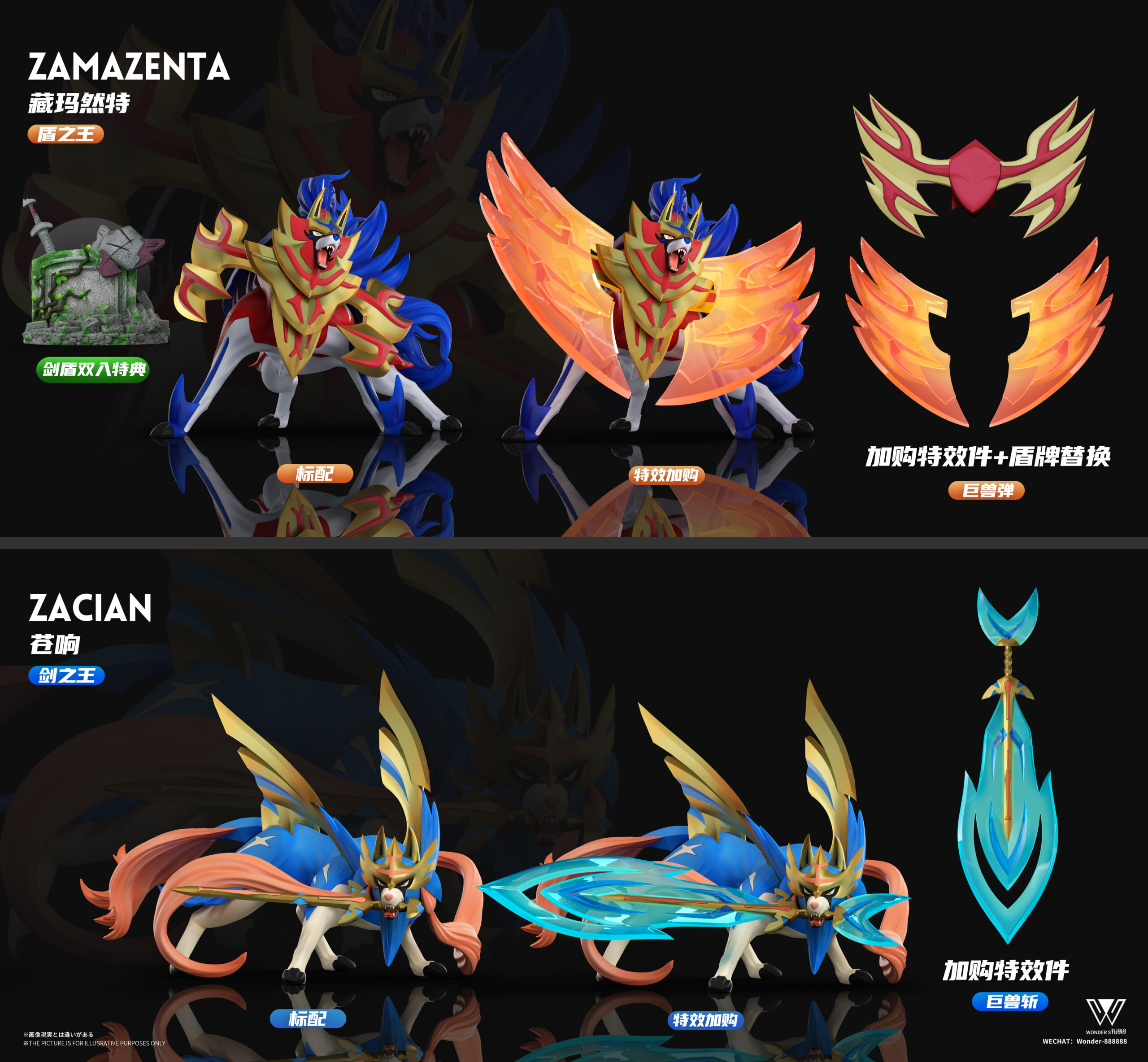 Pre-Order] 1/20 Scale World Figure [Wonder] -Zacian, Zamazenta
