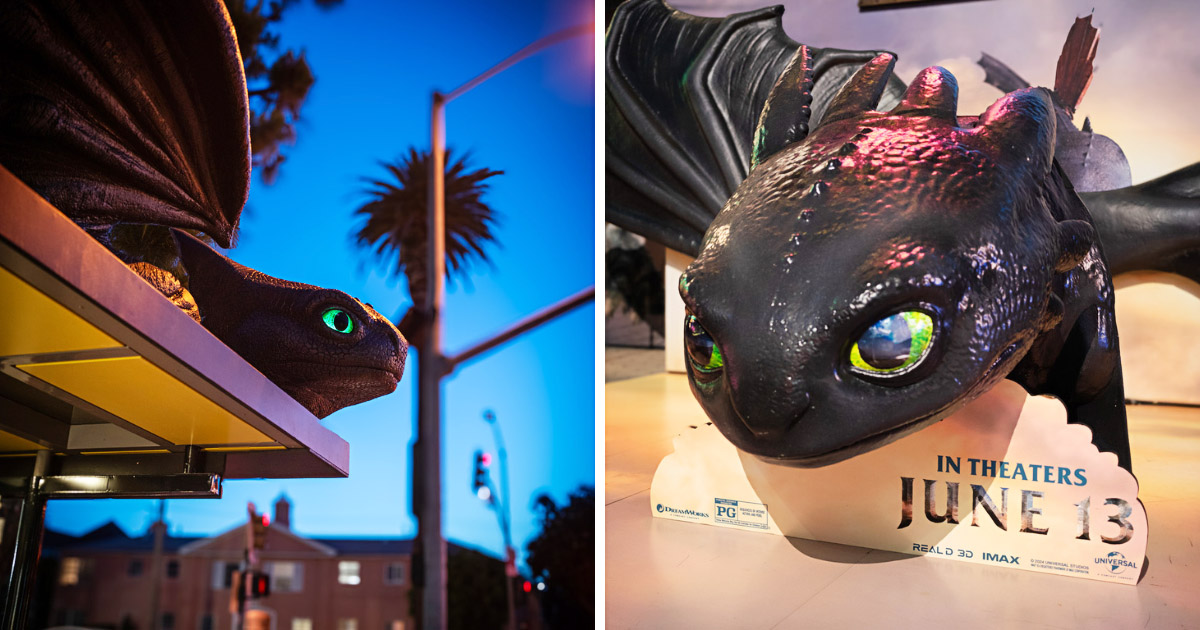 実写版『ヒックとドラゴン』トゥースレス、ロサンゼルスのバス停に出現