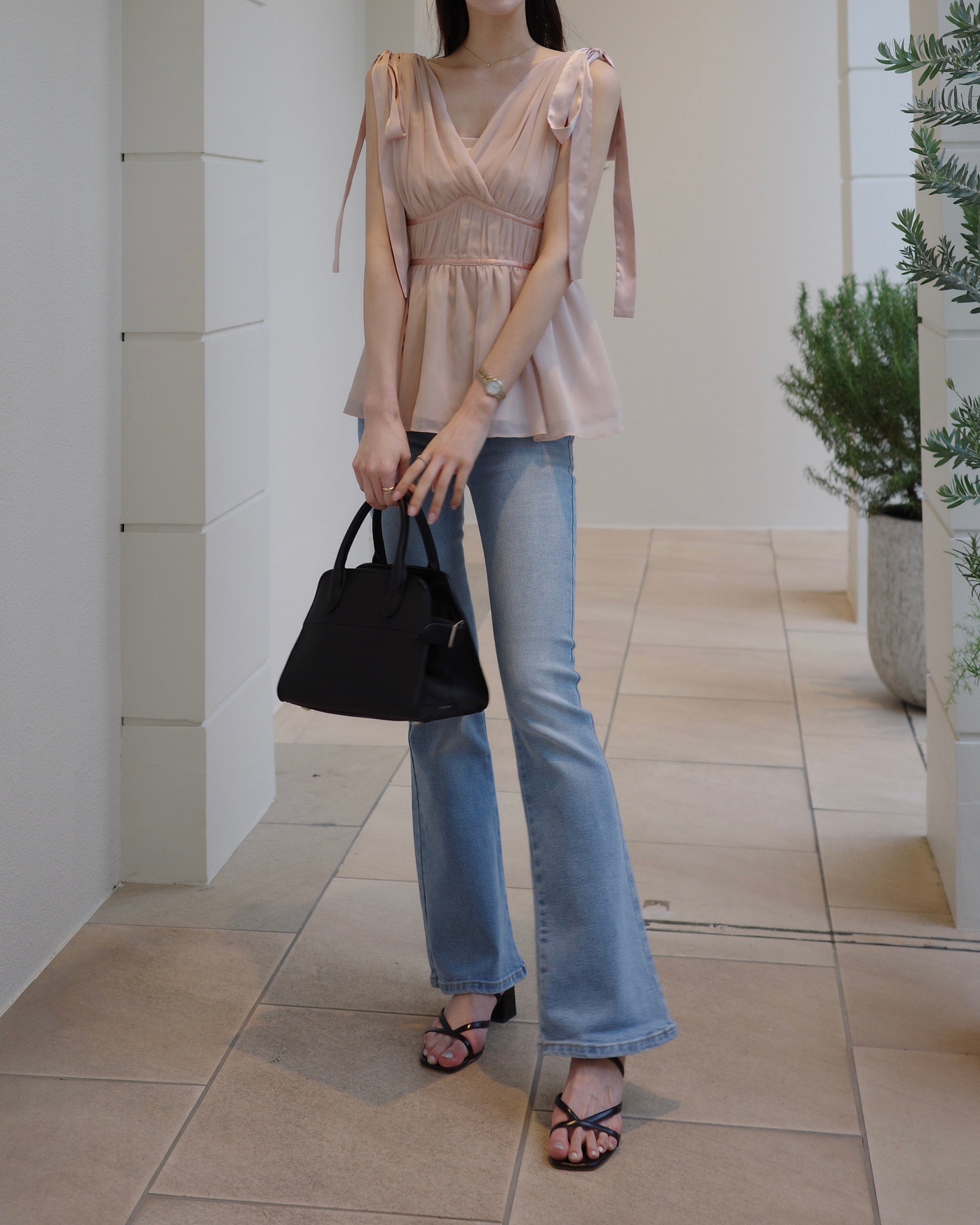 ショルダーリボンシフォンブラウス – poláura OFFICIAL ONLINE STORE