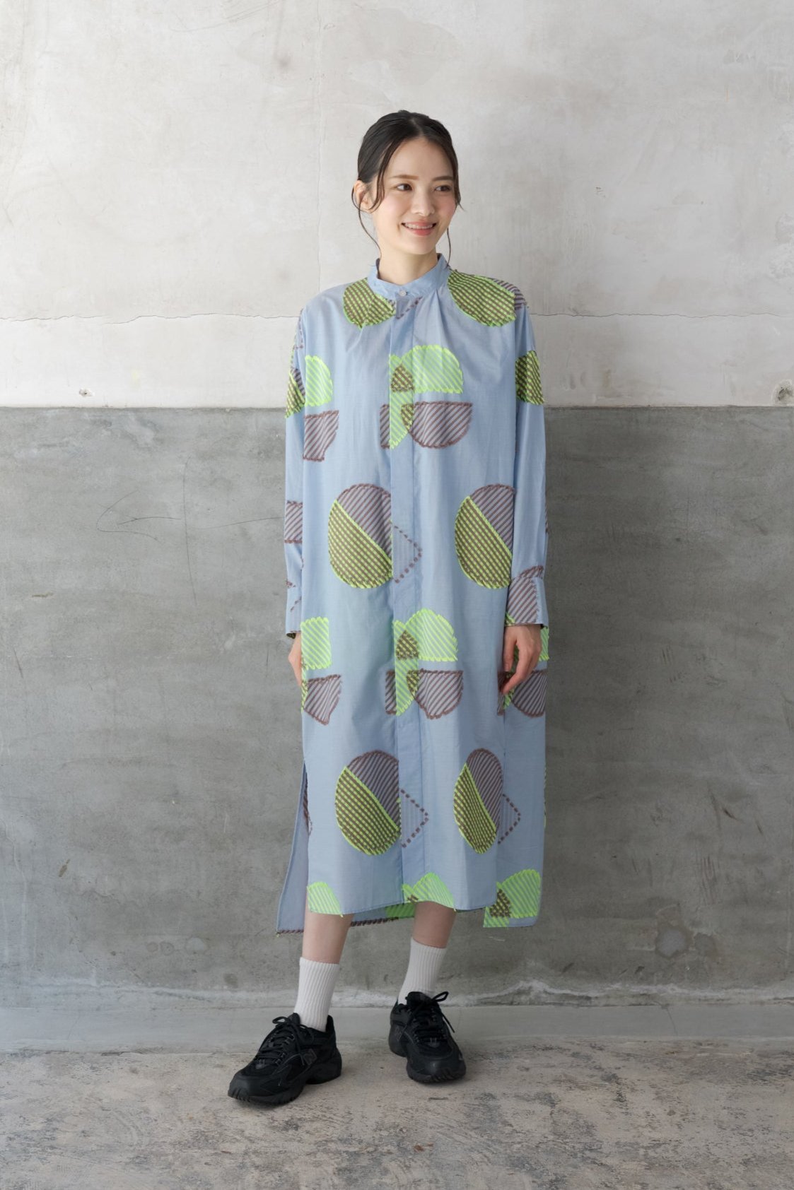 POLSDOT- シャツワンピース col:サックス