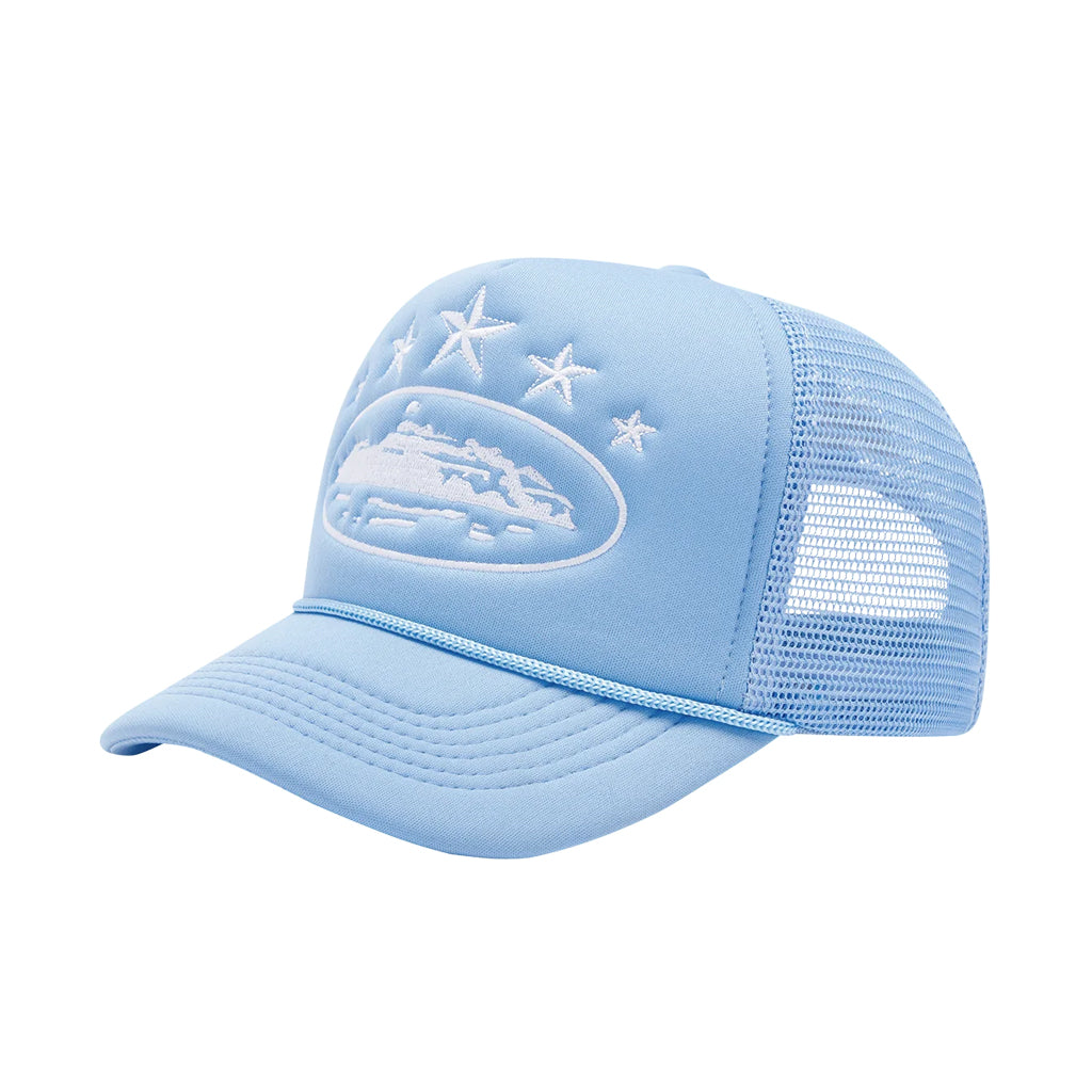 Corteiz 5 Starz Alcatraz Trucker Hat – Baby Blue | Points
