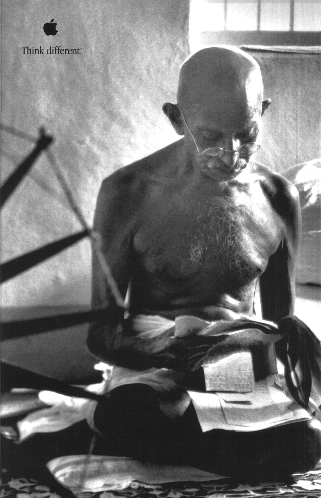 Original Vintage Apple Think Different Poster Mahatma Gandhi 2000