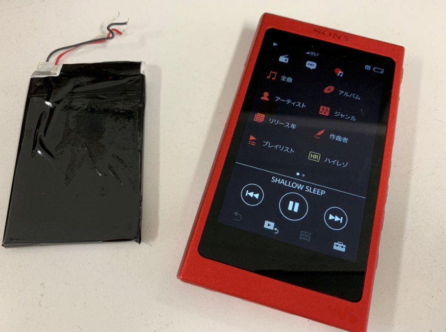 WALKMAN NW-A35/A36/A37のバッテリー交換修理価格が7980円と安い！新品