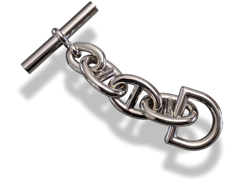 Hermes Huge Shiny Palladium Plated Chaine d'Ancre Bag Charm Key