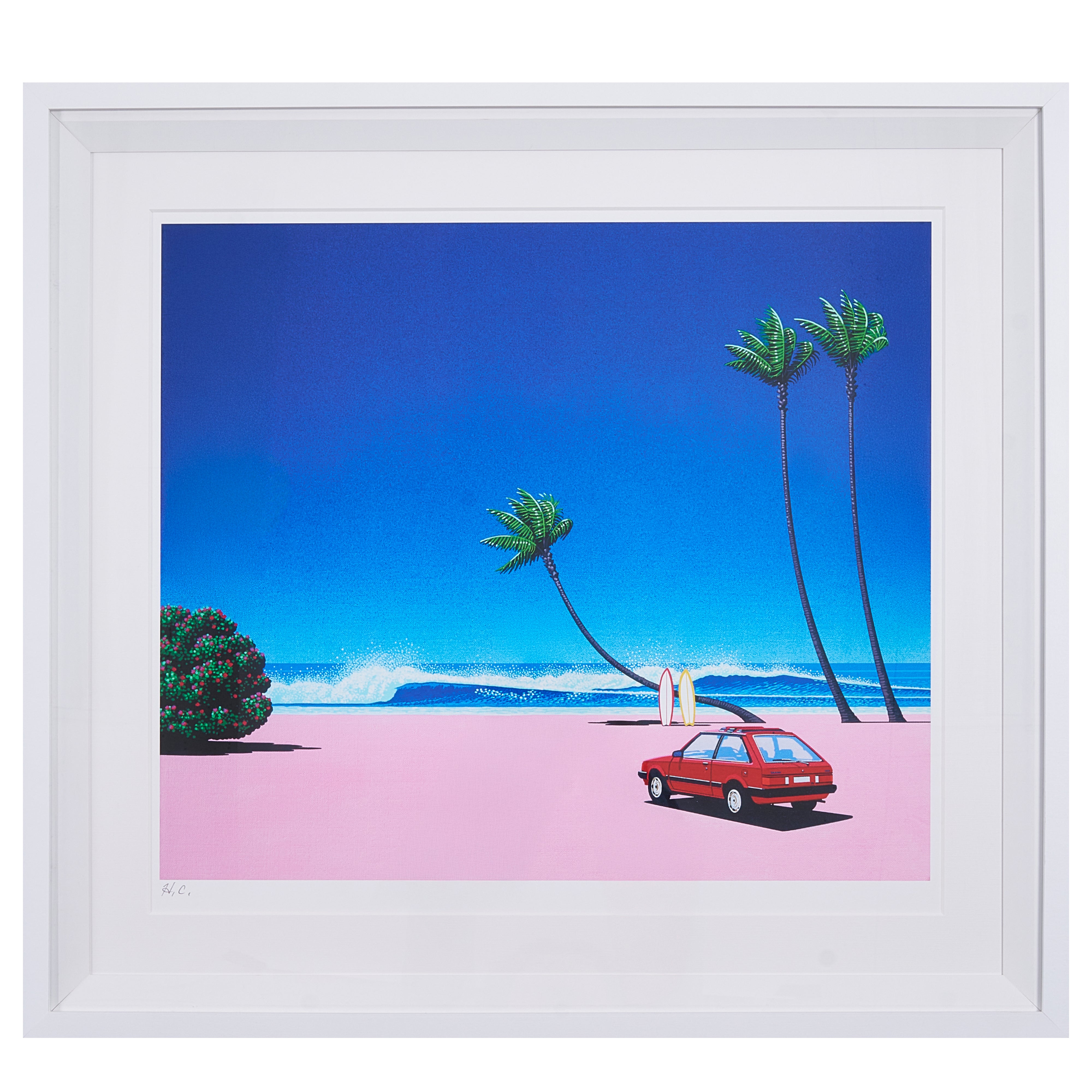 永井博 300枚限定 直筆サインナンバリング シルクスクリーン 額付