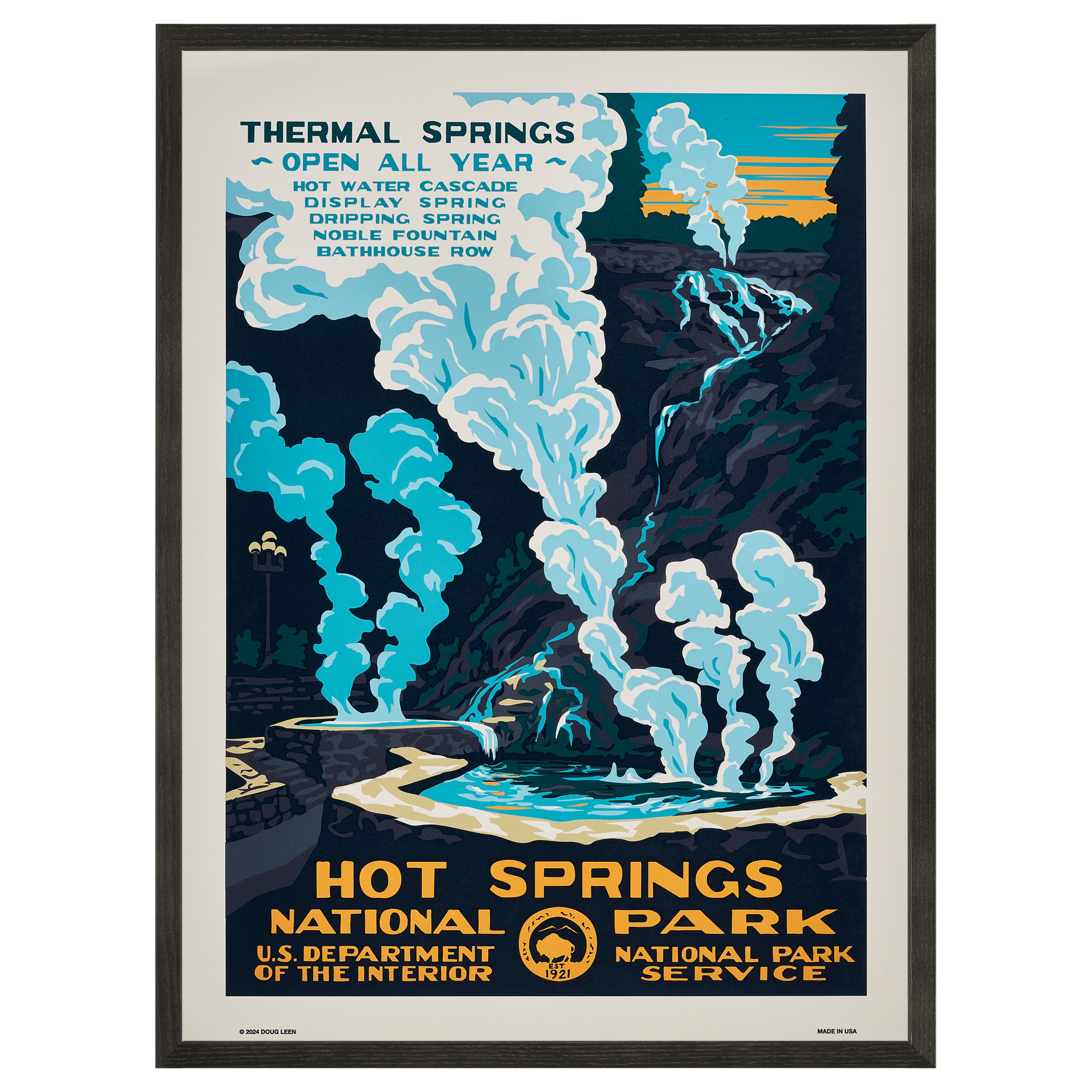 限定3枚】ホット・スプリングス国立公園 / アメリカ国立公園ポスター