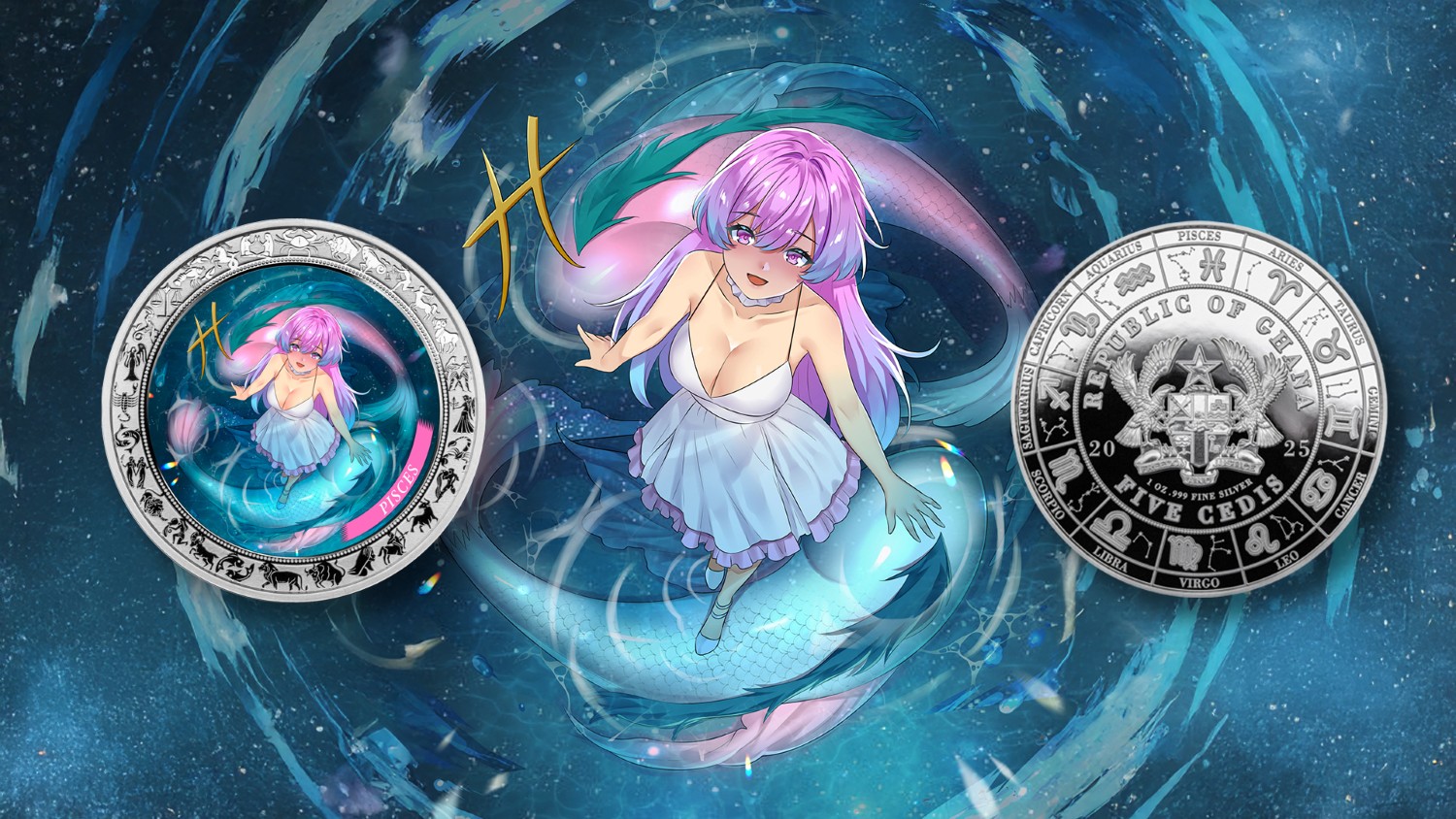 Pisces - Anime Zodiac series - PopCoins® - Your key to silver™