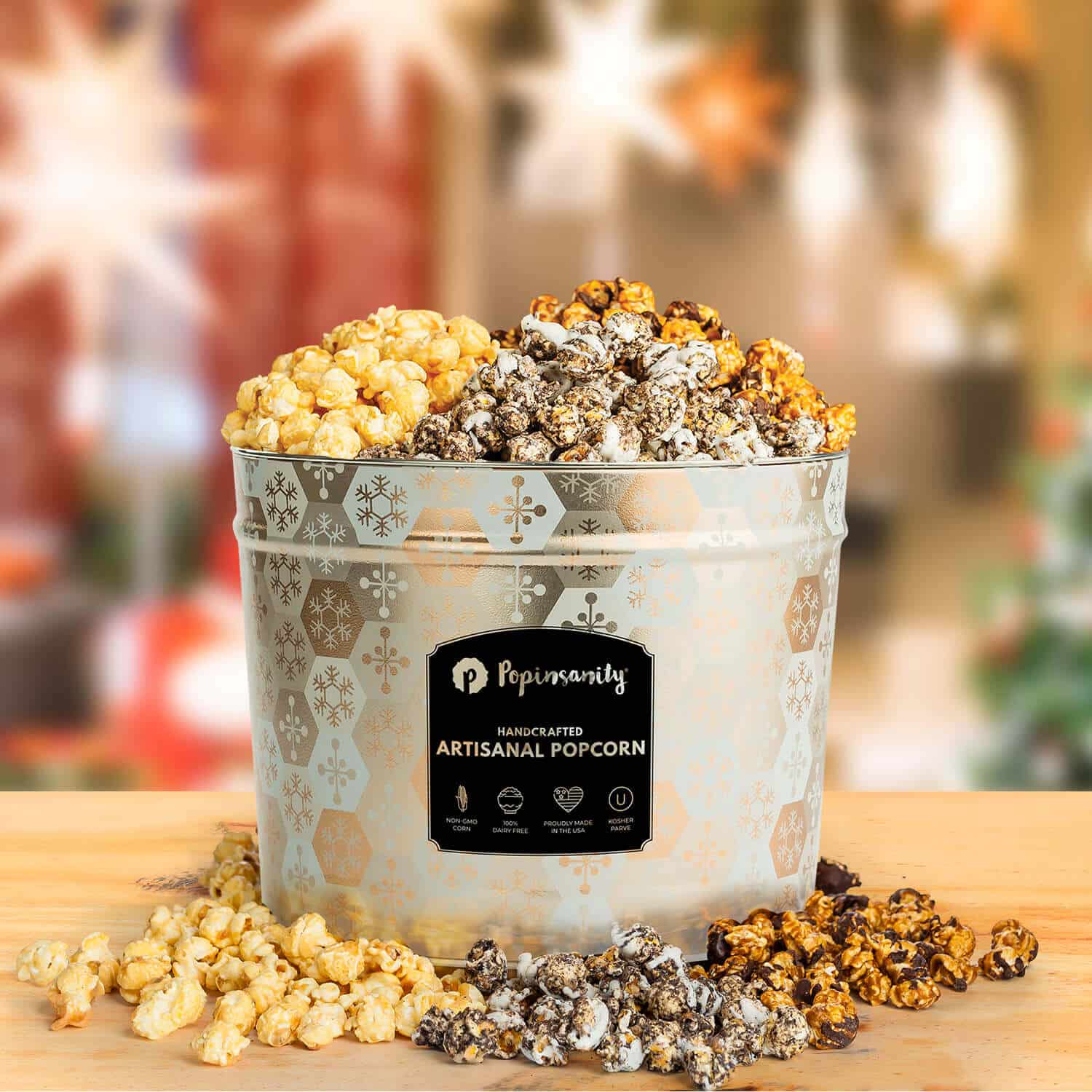 Gourmet Popcorn 3 Flavor Holiday Tin • Oprah's Favorite Gift