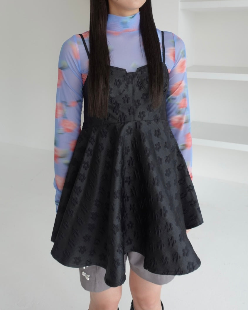 Flower jacquard cami tunic