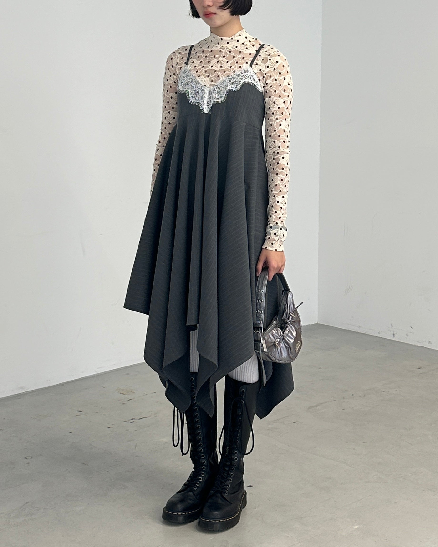 Lace handkerchief hem dress