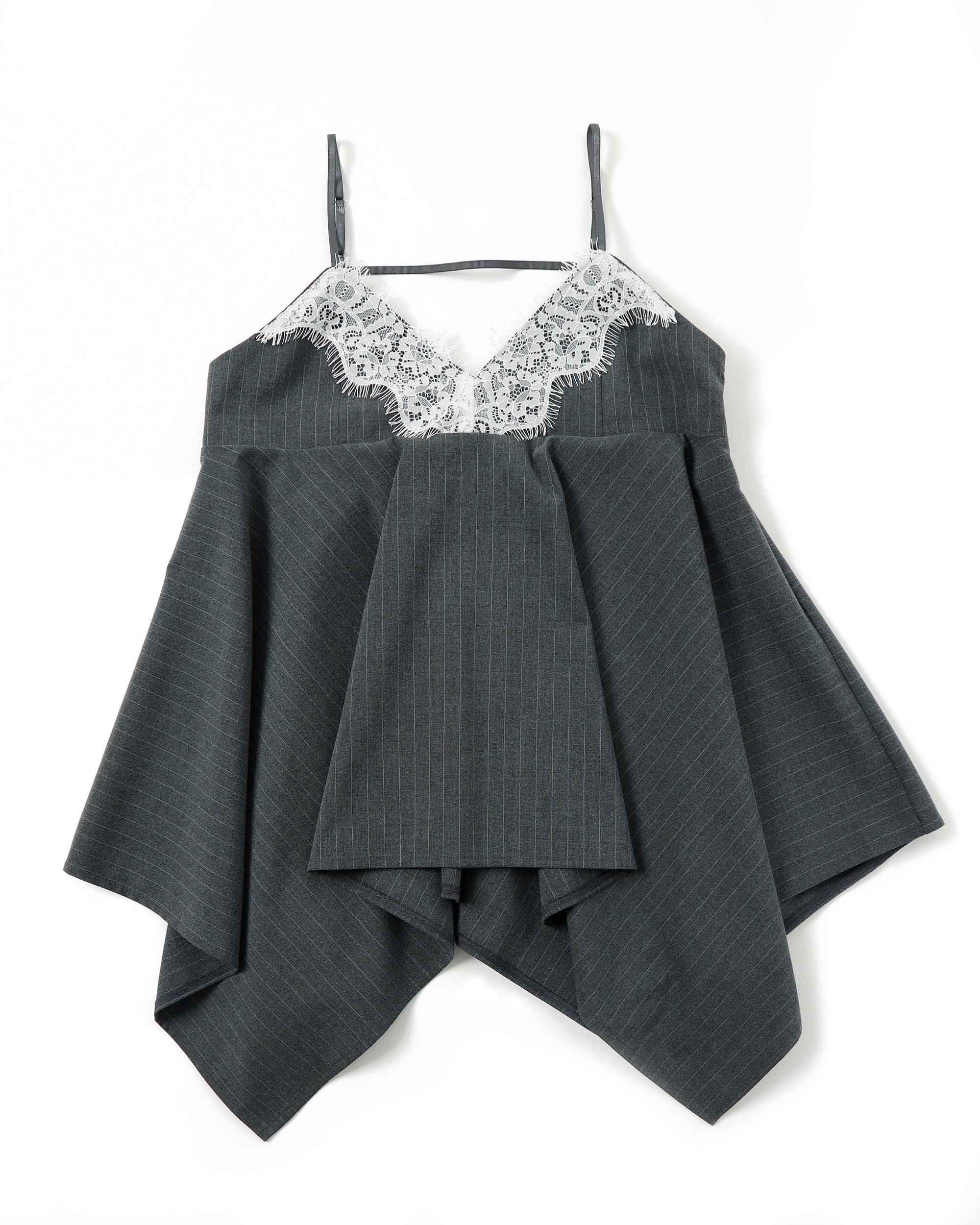 Handkerchief hem lace cami tunic