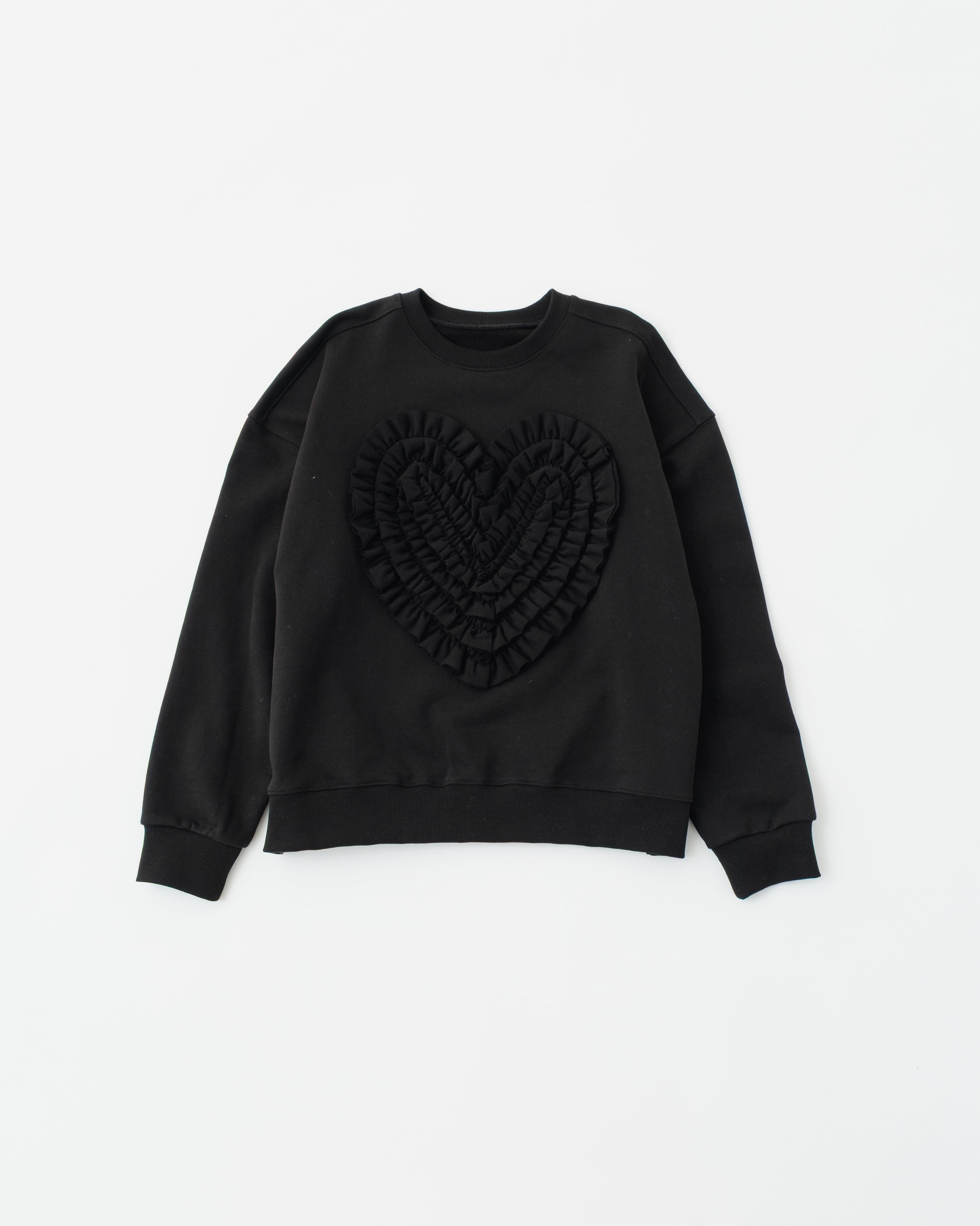Heart gathered sweatshirt