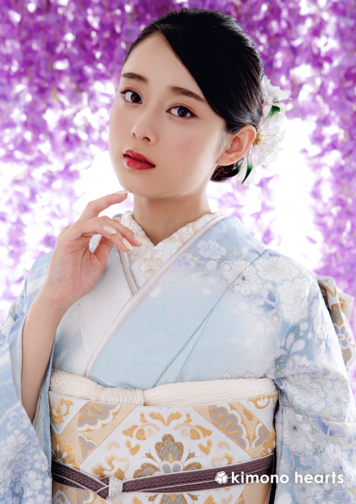 伝統古典】KH-546｜優美な辻が花。青色のペールトーンが清楚な関芳の