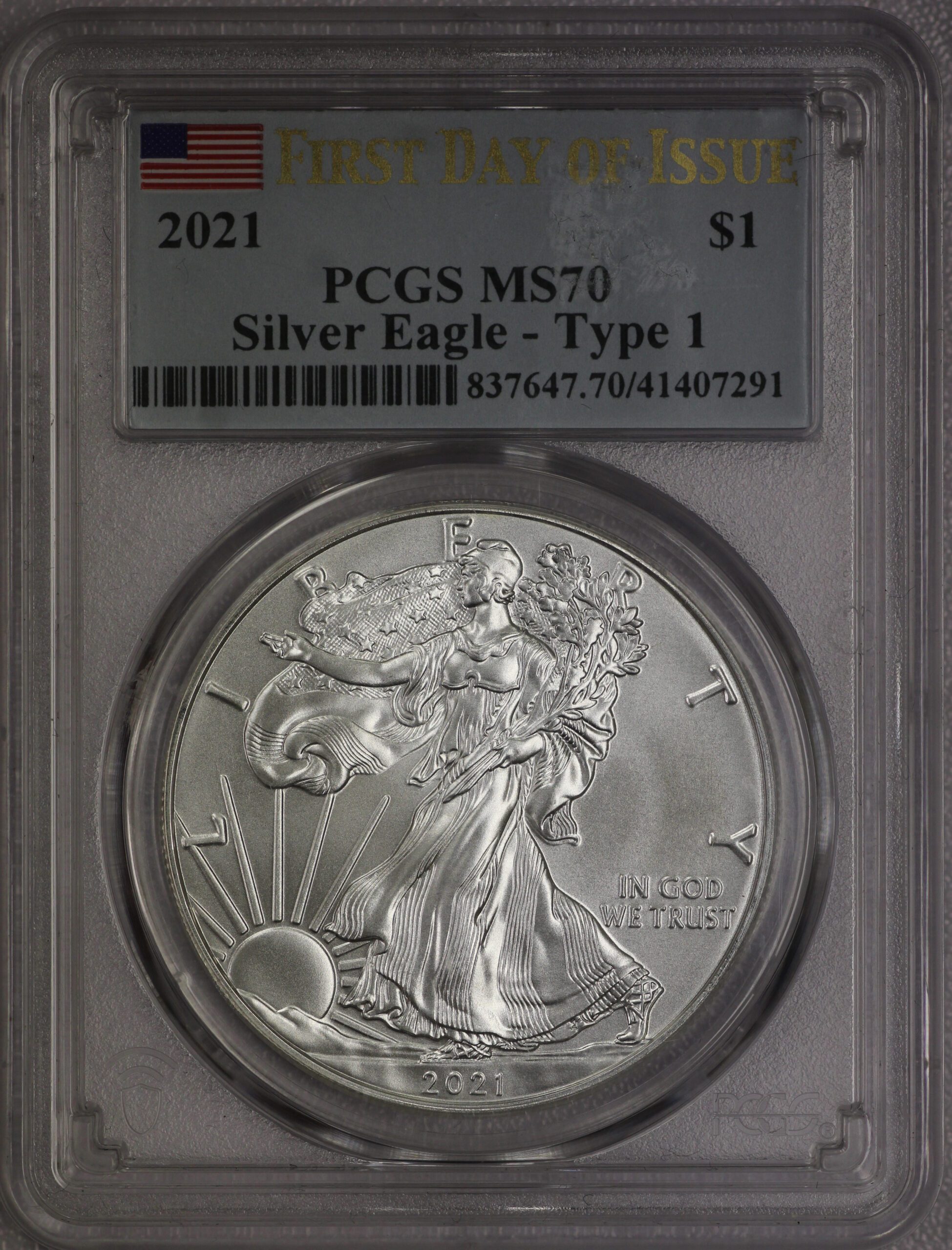 2021 Silver Eagle MS70 PCGS Type One T1 – Portsmouth Coin