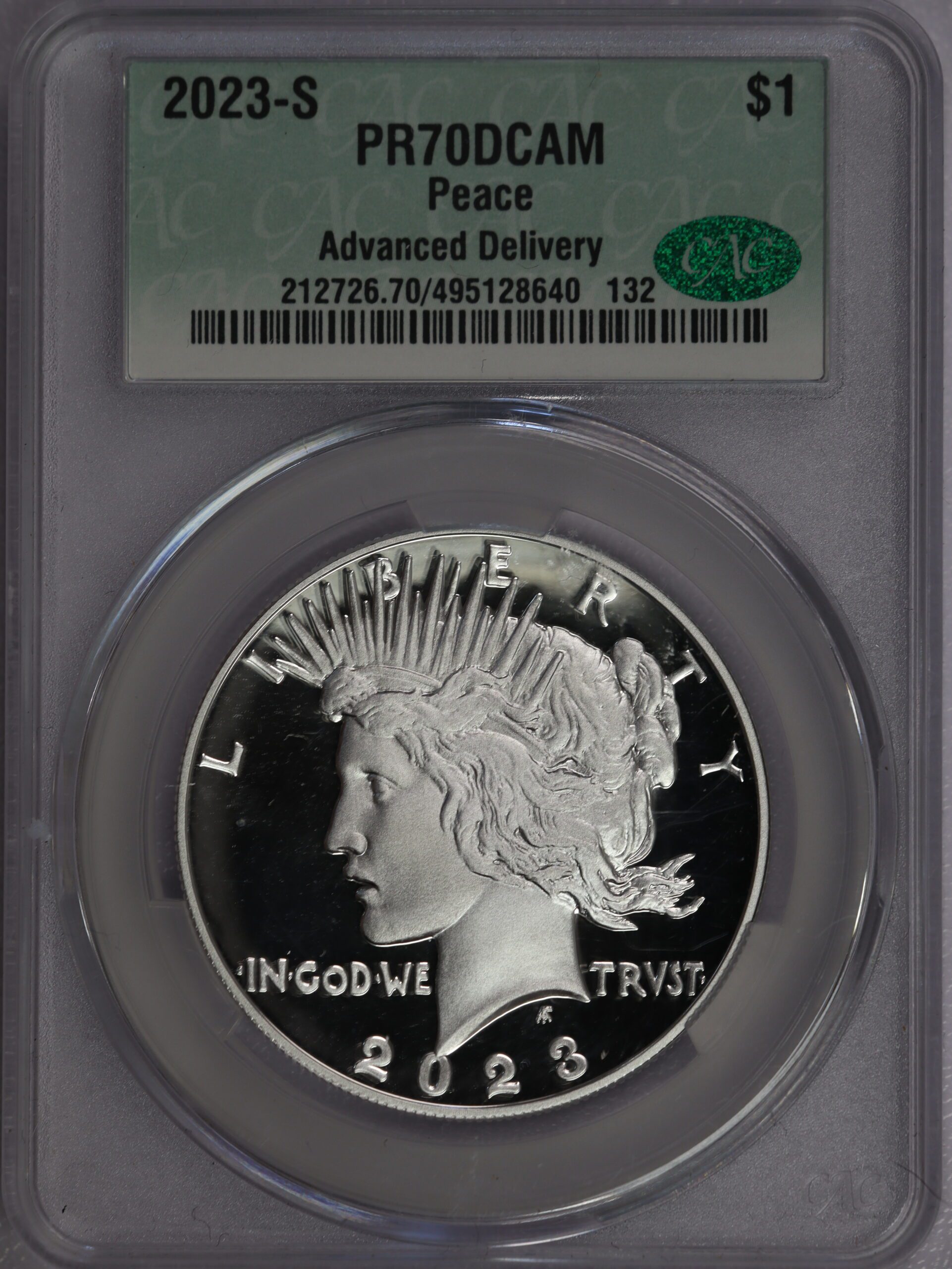 2023 S Peace Dollar PR70 Advanced Delivery CACG – Portsmouth Coin