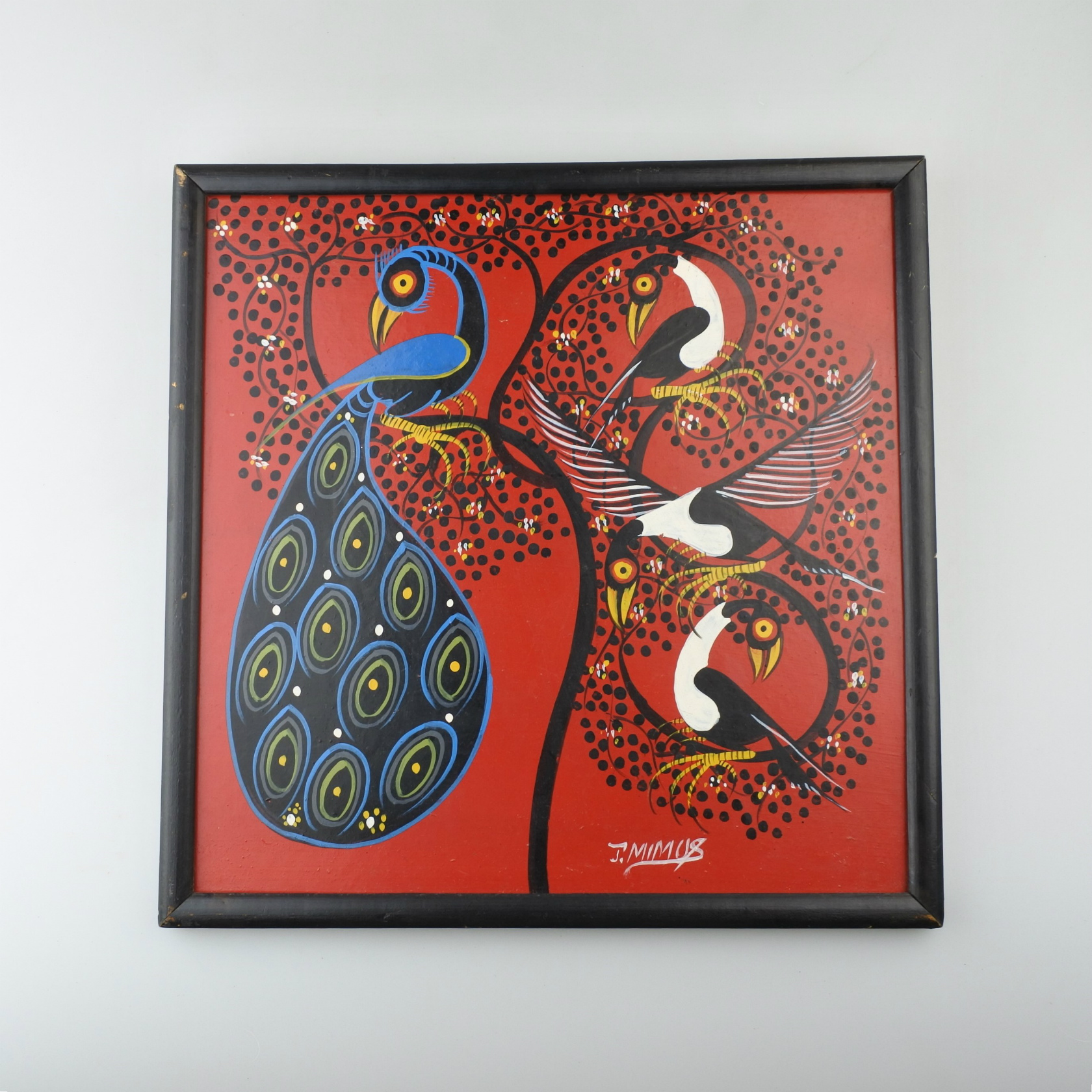 ビンテージ】タンザニア製Tinga Tinga（ティンガティンガアート