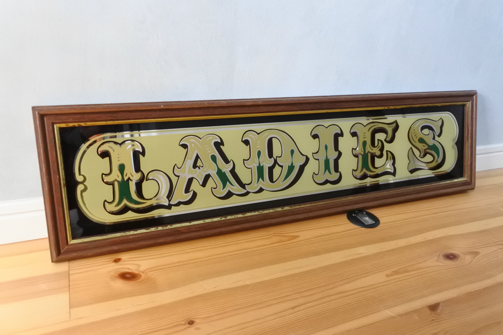 ビンテージ】B_イギリス製ビンテージ「LADIES」パブミラー／トイレ