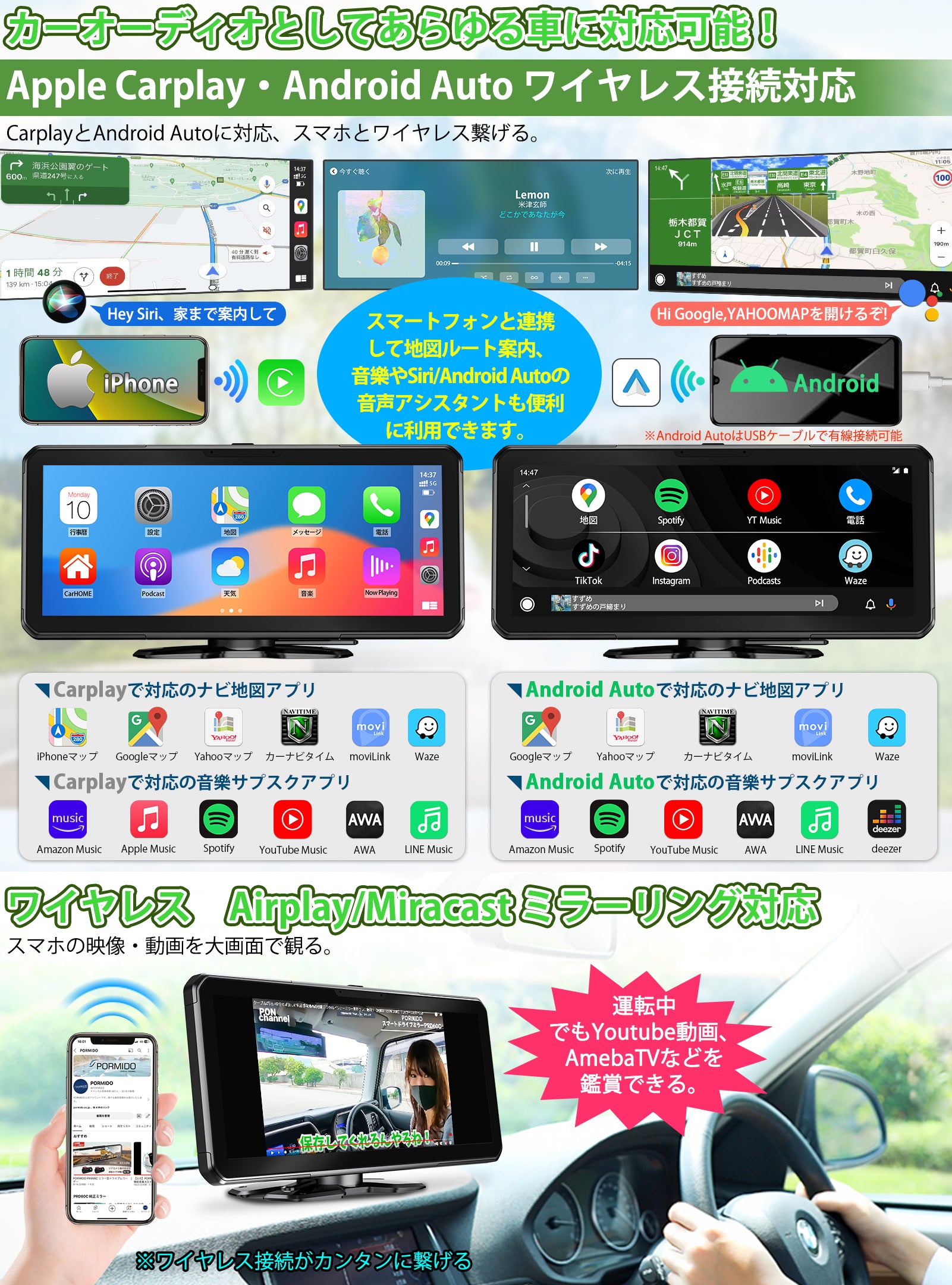 PRD62 ドラレコ・ディスプレイオーディオ一体型 – PORMIDO