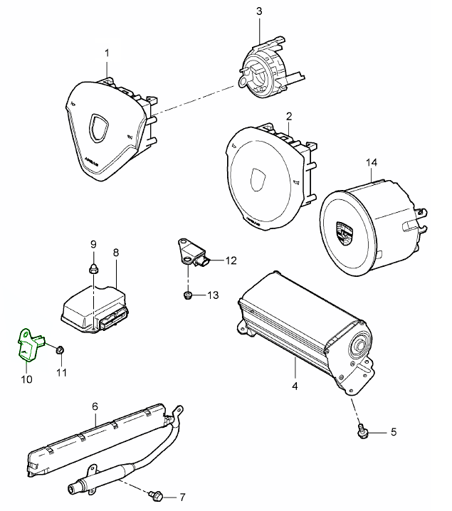 サイドエアバック センサー 997/ 987 - ポルシェ小僧/PORSCHE PARTS専門店