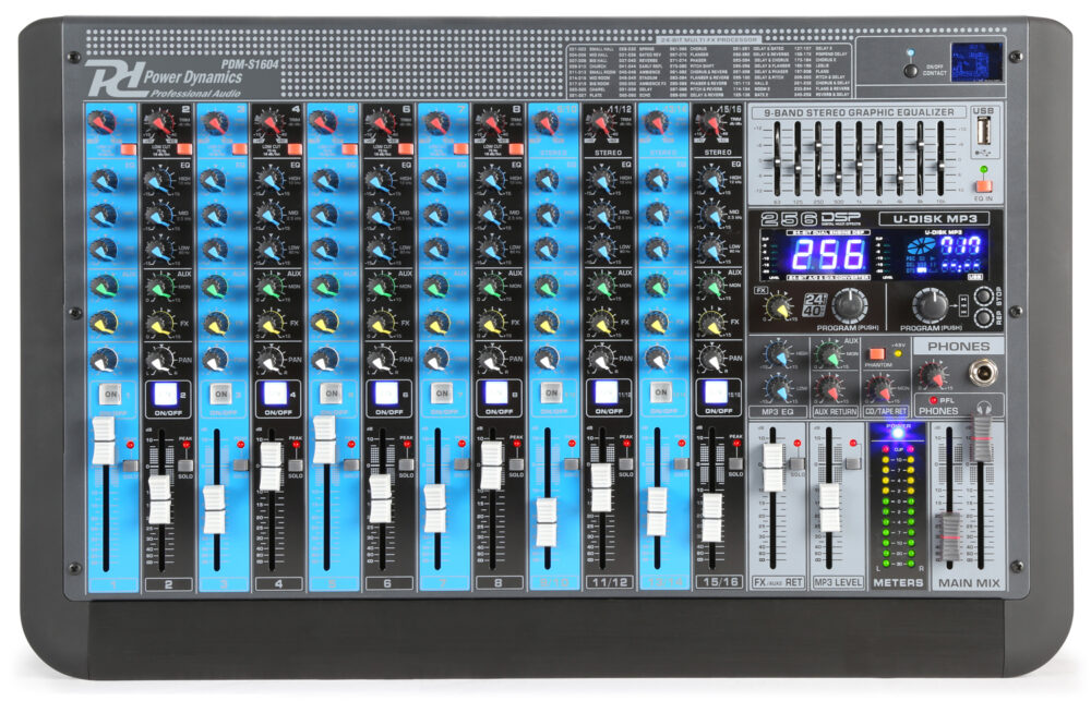 PDM-S1604 16-Channel Professional Analog Mixer - Power Dynamics