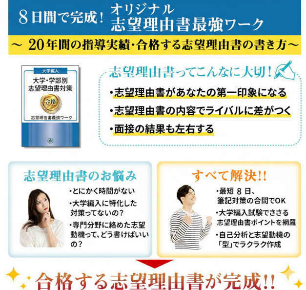 2027 北里大学(獣医学部) 志望理由書+論文最強ワーク 北里大学(獣医