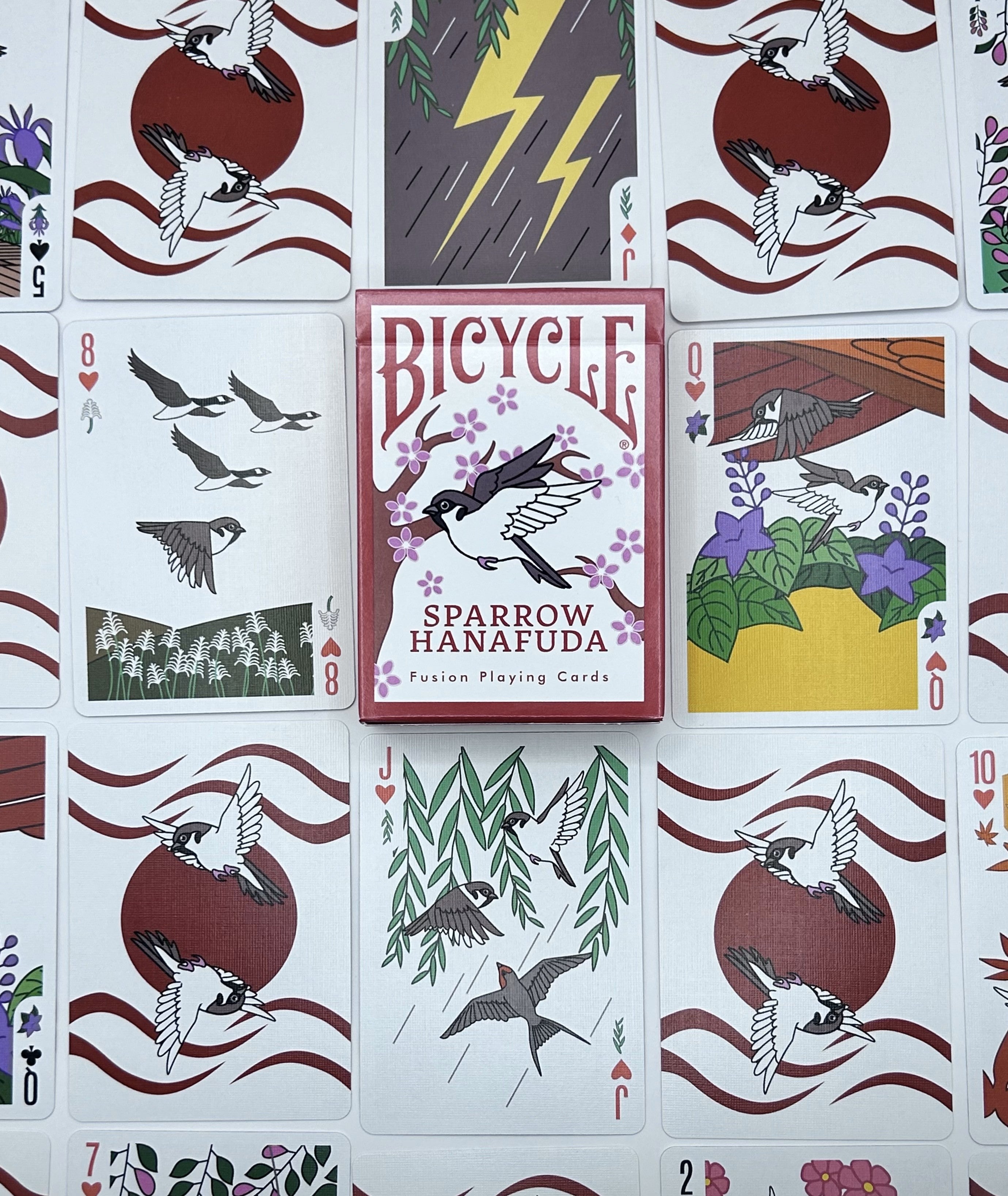 Bicycle Sparrow Hanafuda Fusion Edition Playing Cards – Japanese-Inspi