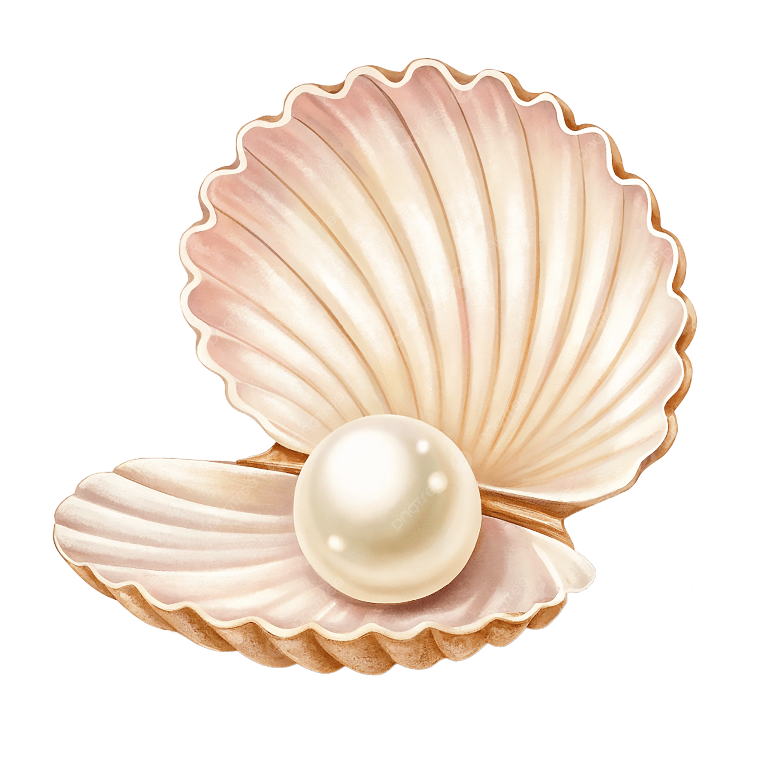 スキャロップパール (天然帆立貝から希少な大きなパール)、鑑定書付き