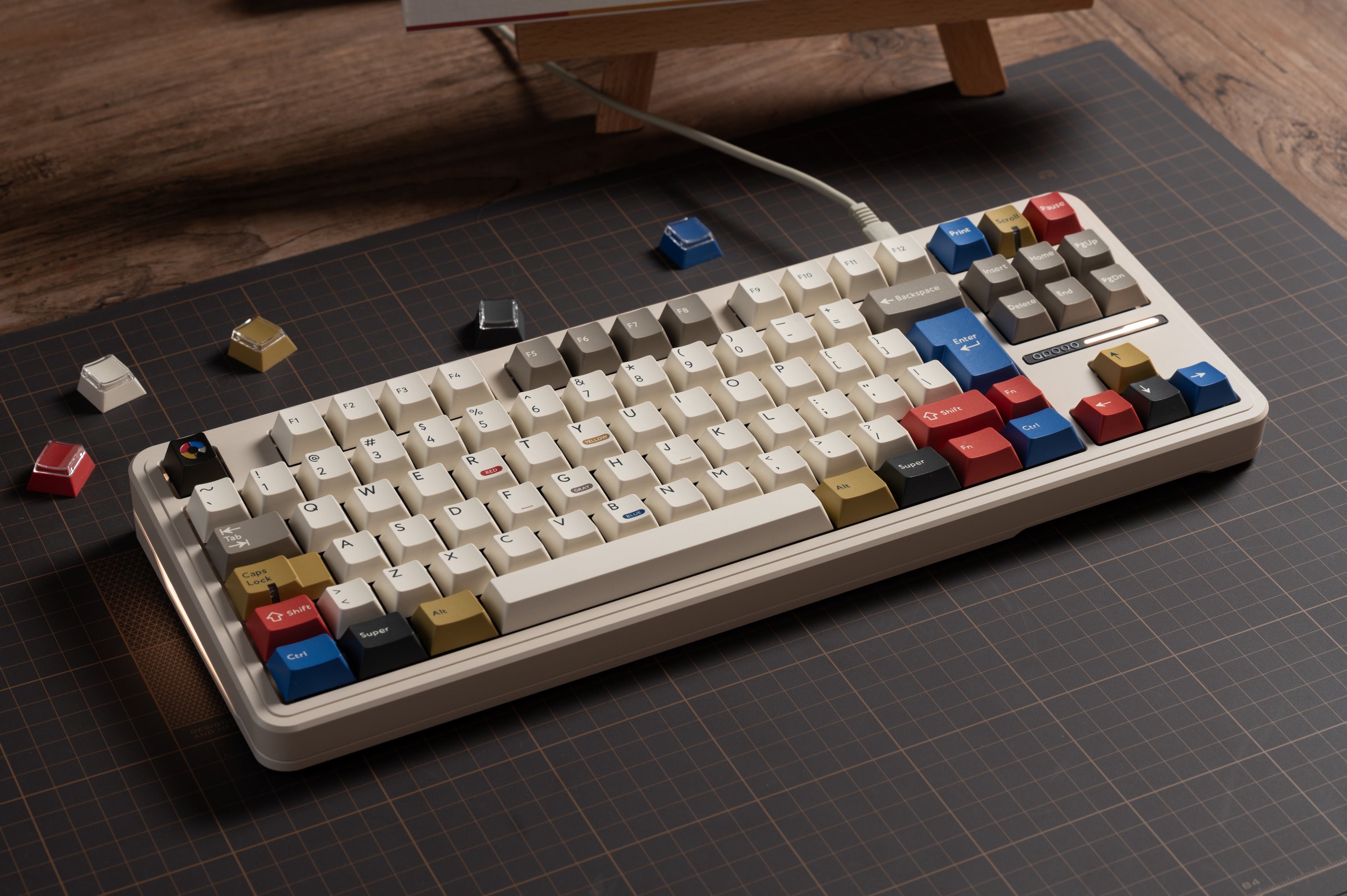 In Stock) PBTFans Retro 100 Keycap Set
