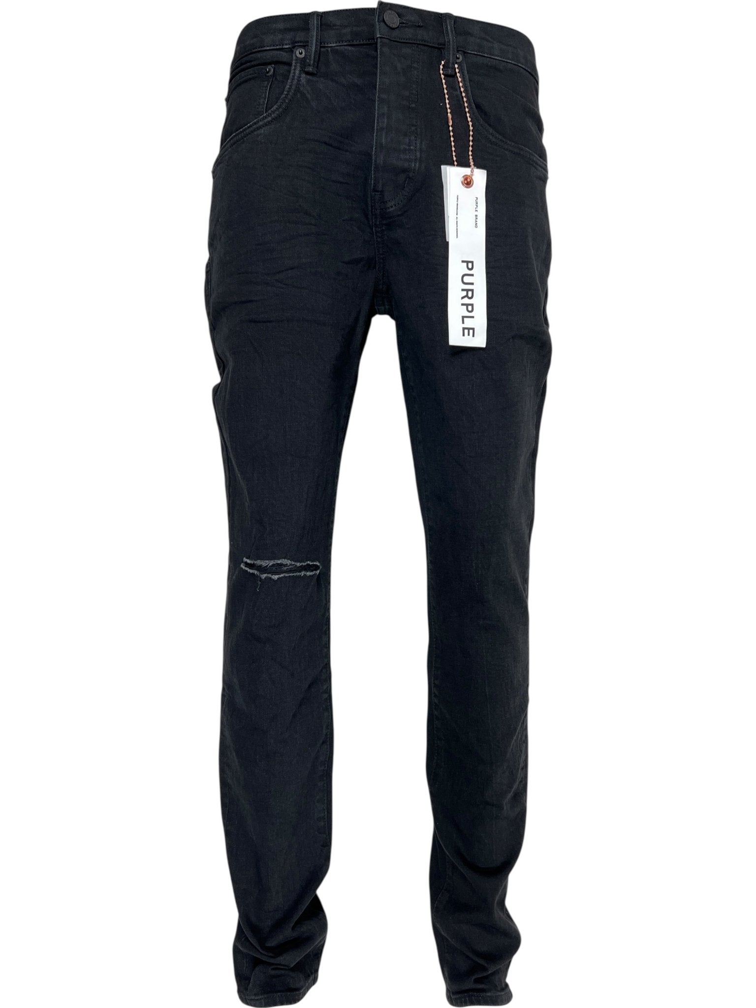 Purple Brand P002-NDBR825 Knee Slit Rinse Slim Black - Probus