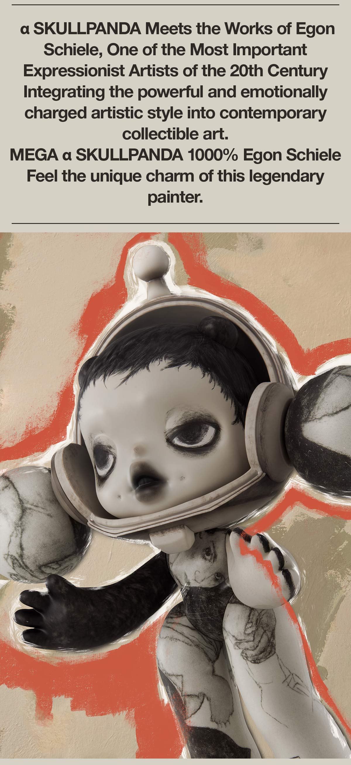 MEGA α SKULLPANDA 1000% Egon Schiele | MEGA - POP MART (United States)