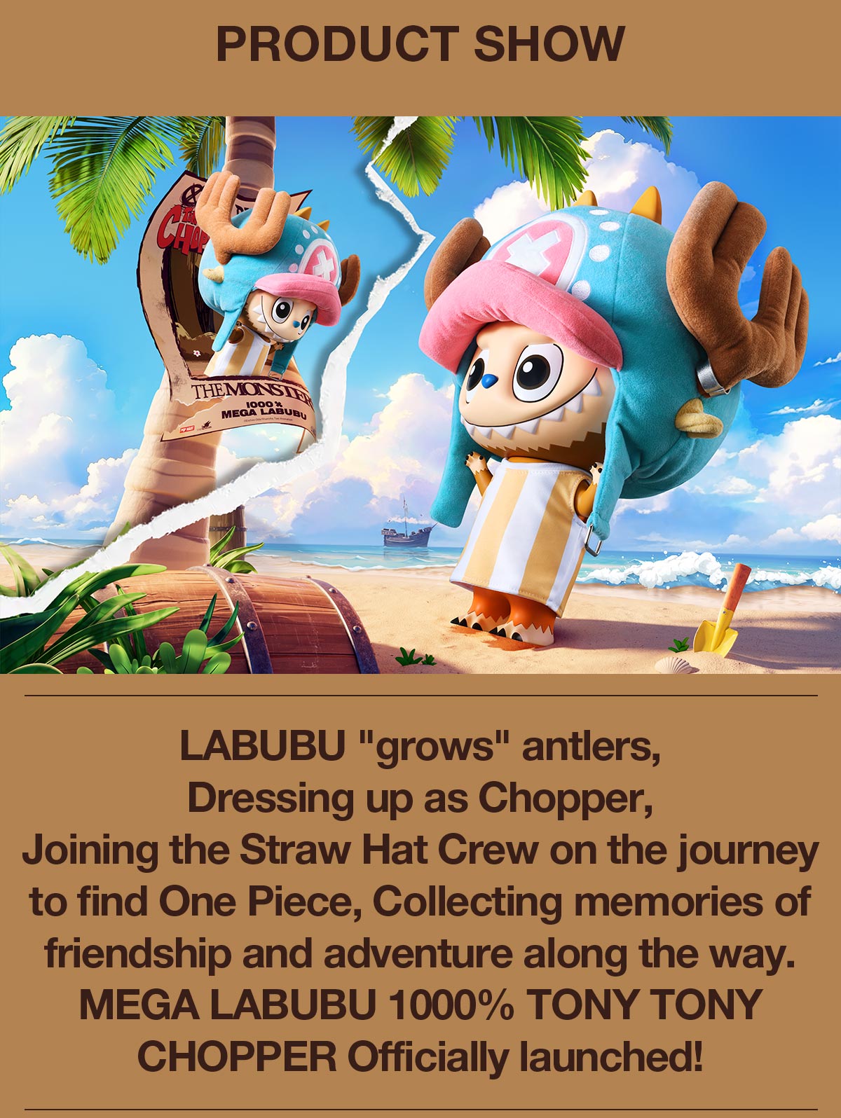 MEGA LABUBU 1000% TONY TONY CHOPPER - POP MART (Canada)