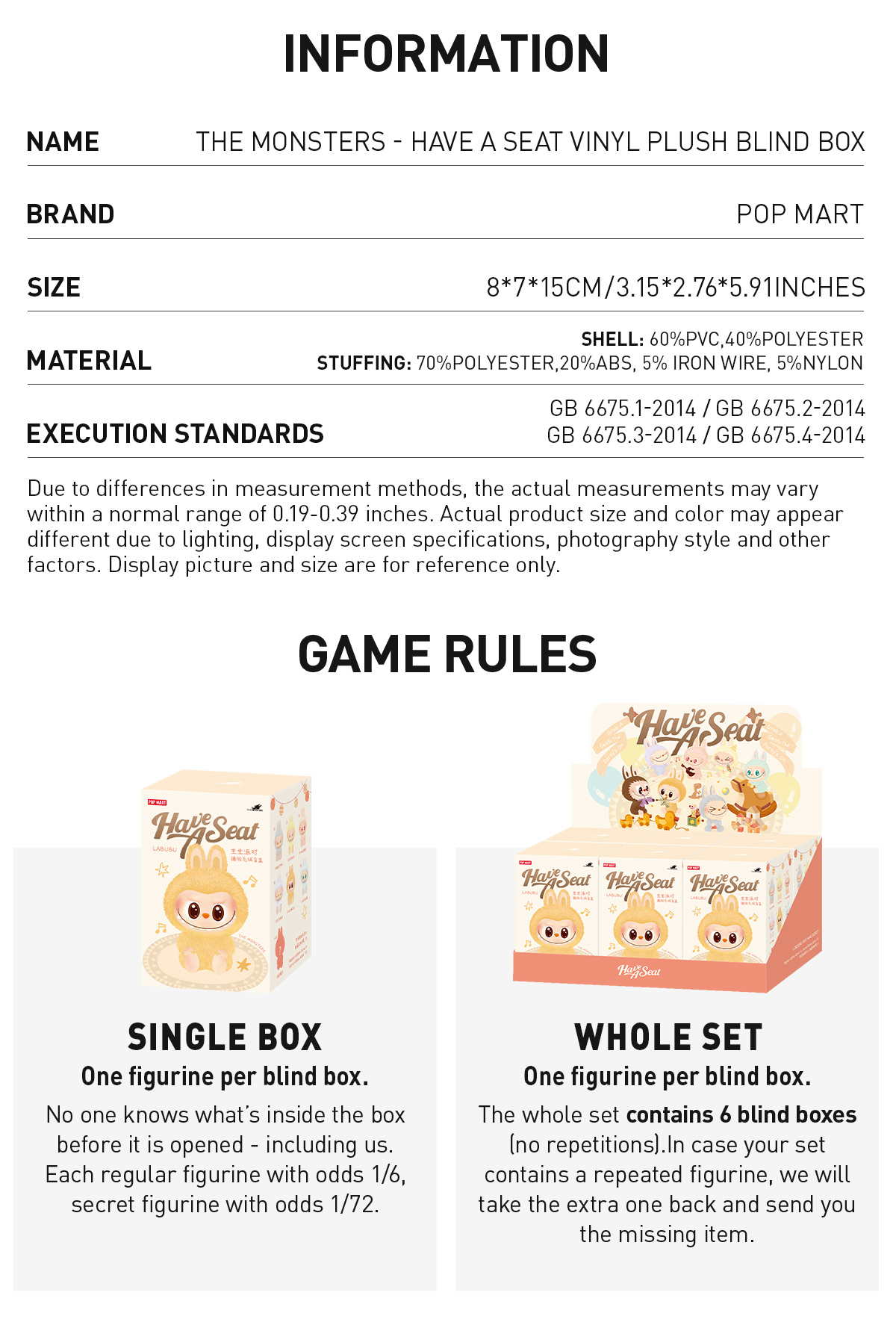 POP NOW:THE MONSTERS - Have a Seat Vinyl Plush Blind Box - POP