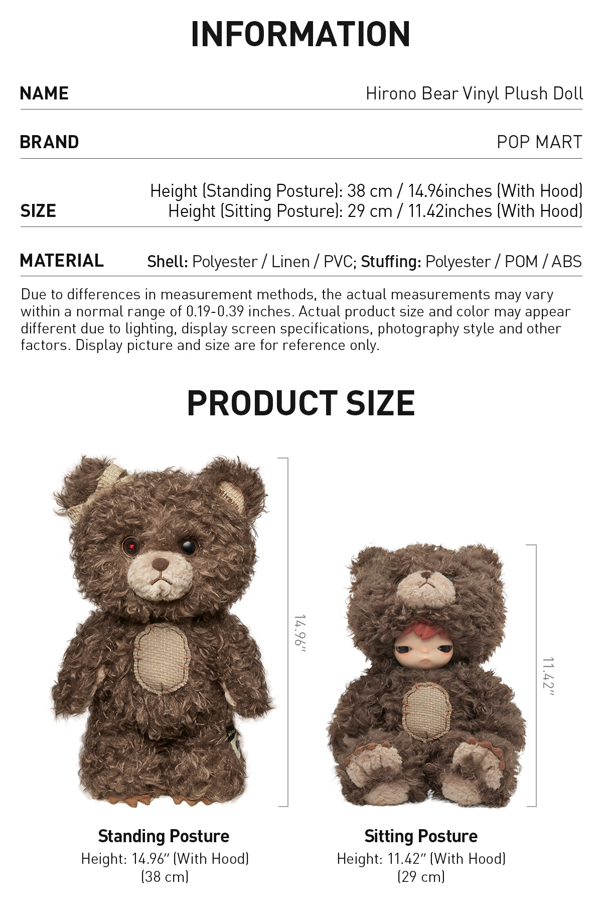 Hirono Bear Vinyl Plush Doll - POP MART (United States)