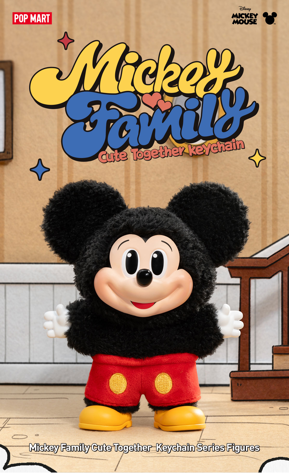 POP NOW:Mickey Family Cute Together Keychain Series Figures - POP