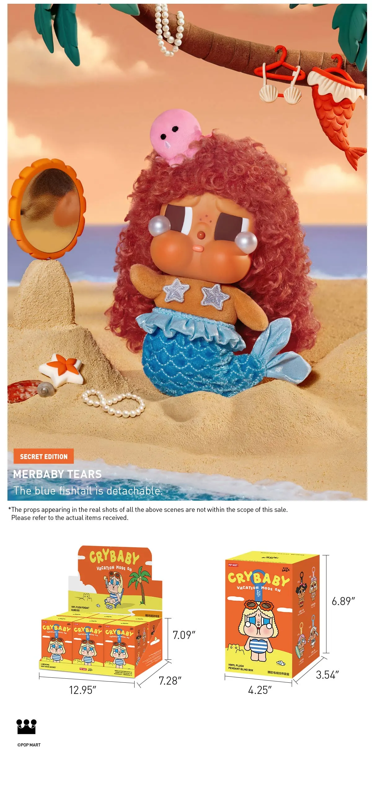 CRYBABY Vacation Mode On Series-Vinyl Plush Pendant Blind Box