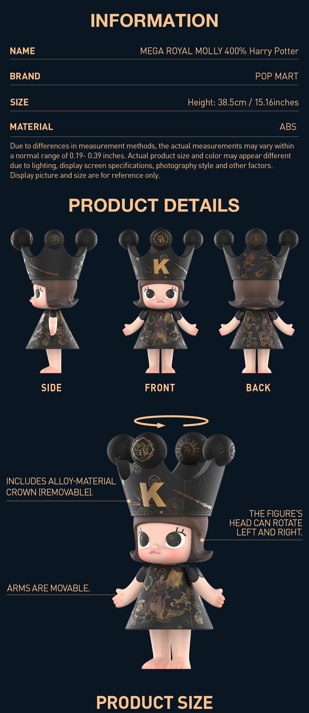 MEGA ROYAL MOLLY 400% Harry Potter - POP MART (United States)