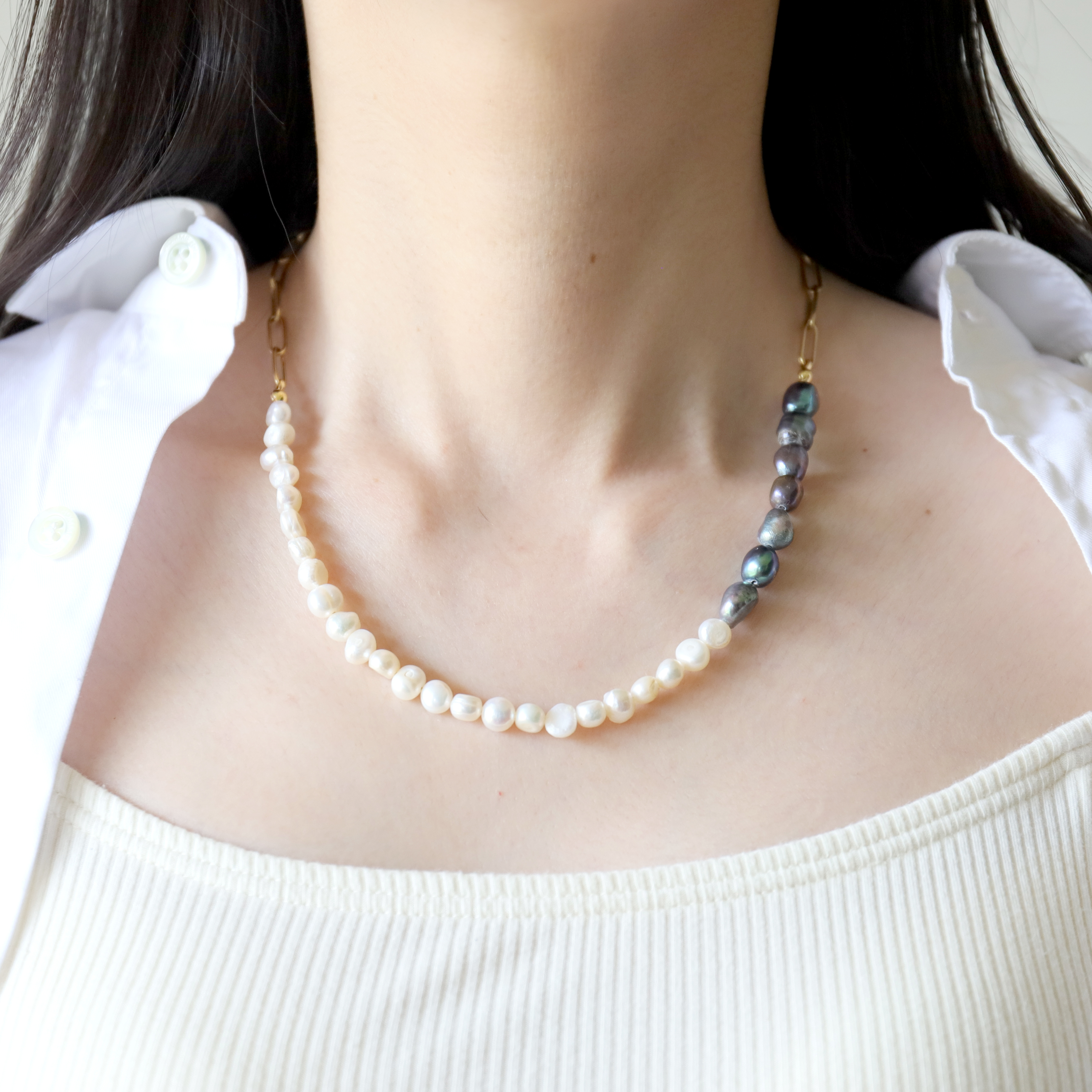 ブレスレットにもなる！サージカルステンレスチェーンと2style淡水