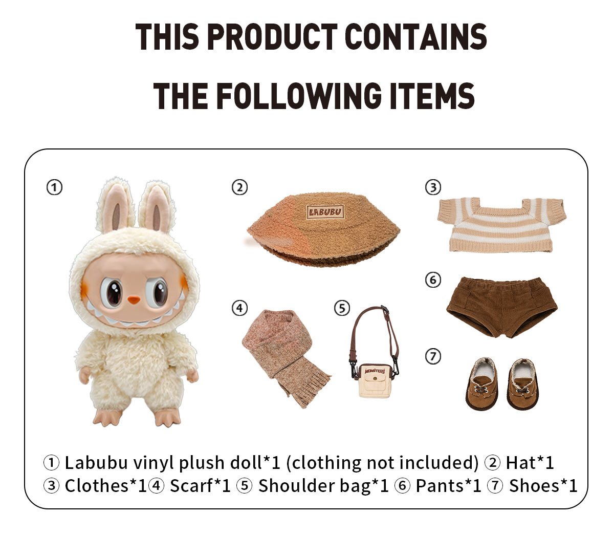 THE MONSTERS - DRESS BE LATTE Vinyl Plush Doll - POP MART (Japan)